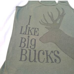 Vintage I Like Big Bucks 2X Plus Size Camouflage Halter Graphic Print Tank Top